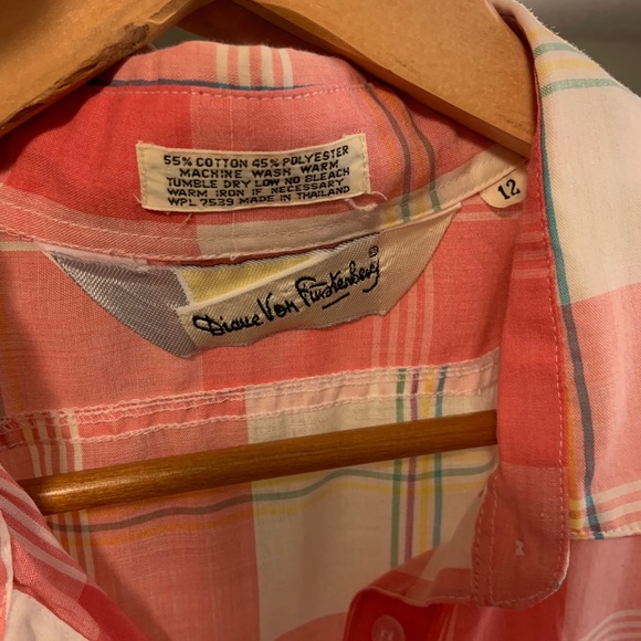 Vintage DVF Picnic Plaid Button Front Tank large - Picture 10 of 11